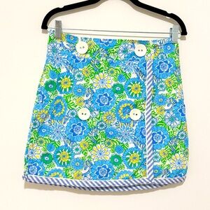 Lily Pulitzer Wrap Mini Skirt Floral Tropical Print Size S